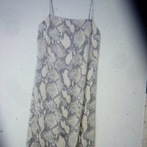 Sexy H&M gray snake print slip satin dress size Xsmall